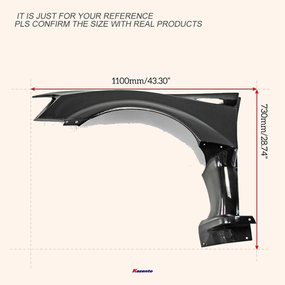Kazento For Mitsubishi Evo 10 Vrsv2 Wide Style Style Front Fender With Add On 4Pcs Fiber Glass Kazento Carbon Parts 车身侧板 EVO10-FF-VA2-FRP