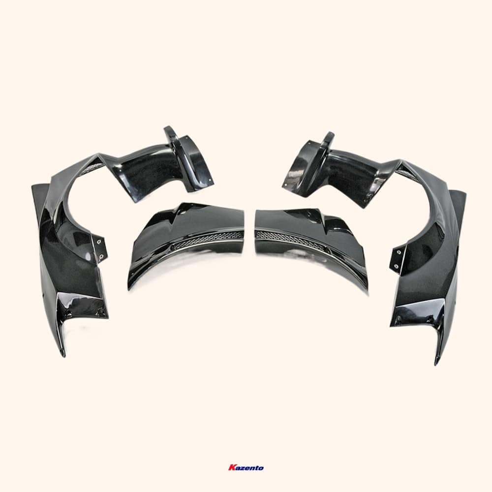 Kazento For Mitsubishi Evo 10 Vrsv2 Wide Style Style Front Fender With Add On 4Pcs Fiber Glass Kazento Carbon Parts 车身侧板 EVO10-FF-VA2-FRP