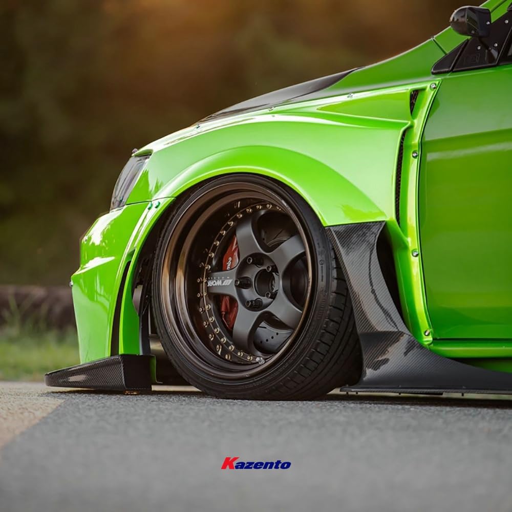 Kazento For Mitsubishi Evo 10 Vrsv2 Wide Style Style Front Fender With Add On 4Pcs Fiber Glass Kazento Carbon Parts 车身侧板 EVO10-FF-VA2-FRP