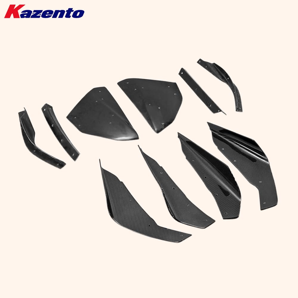 Kazento For Mitsubishi EVO 10 X 07-16 VRS (Wide Bumper Only) Front Hyper Canard Carbon Kazento Carbon Parts 车身侧板 EVO10-CANA-VA-HYP-CF