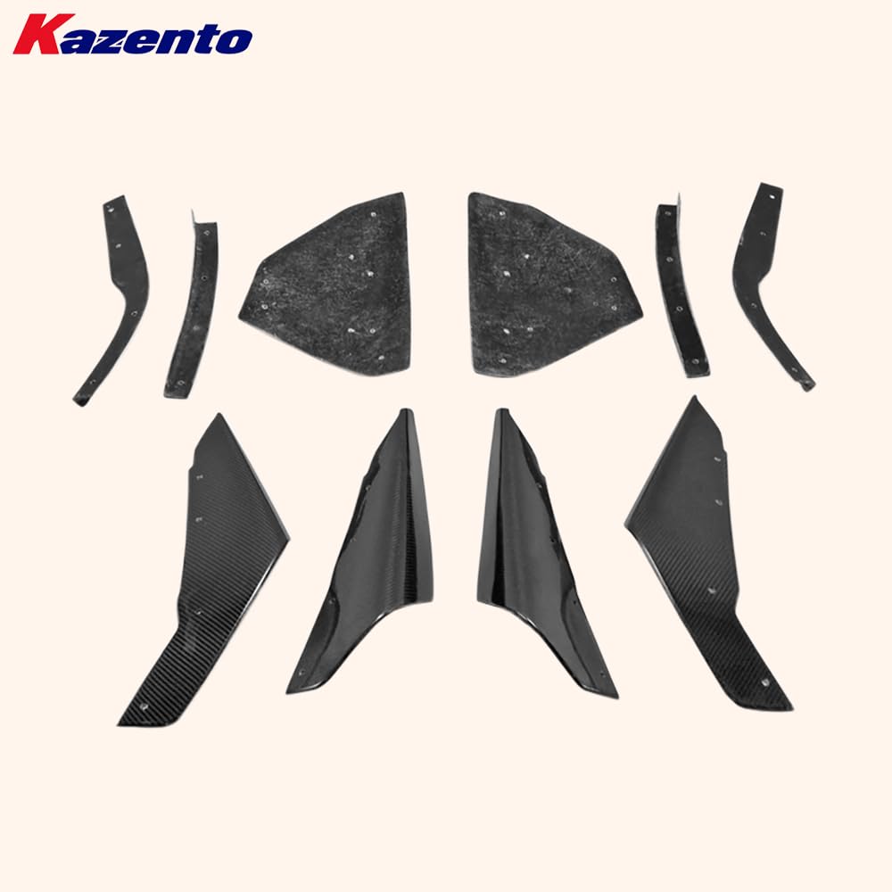 Kazento For Mitsubishi EVO 10 X 07-16 VRS (Wide Bumper Only) Front Hyper Canard Carbon Kazento Carbon Parts 车身侧板 EVO10-CANA-VA-HYP-CF