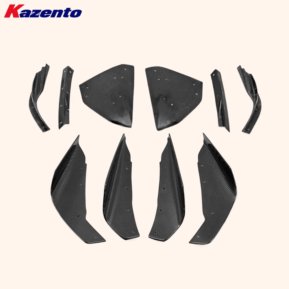 Kazento For Mitsubishi EVO 10 X 07-16 VRS (Wide Bumper Only) Front Hyper Canard Carbon Kazento Carbon Parts 车身侧板 EVO10-CANA-VA-HYP-CF