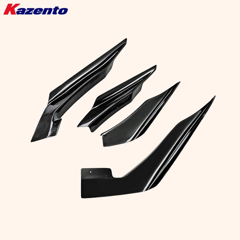 Kazento For Mitsubishi EVO 10 X CZ4A 07-16 VS2 Wide Style Fiberglass Front Bumper Canard Kazento Carbon Parts 车身侧板 EVO10-CANA-VA2-FRP