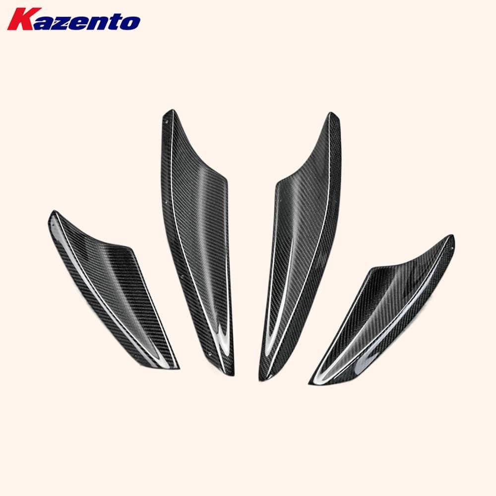 Kazento For Mitsubishi Evolution X EVO 10 CZ4A 07-16 VRS Carbon Front Bumper Canard 4pcs Kazento Carbon Parts 车身侧板 EVO10-CANA-VA-CF