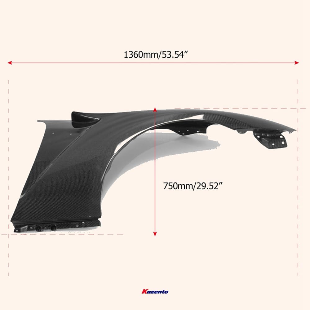 Kazento For Nissan 08-16 R35 Gtr Cba Dba Ni-Style Front Fender Carbon Fiber Kazento Carbon Parts 车身侧板 R35-FF-NIS-CF