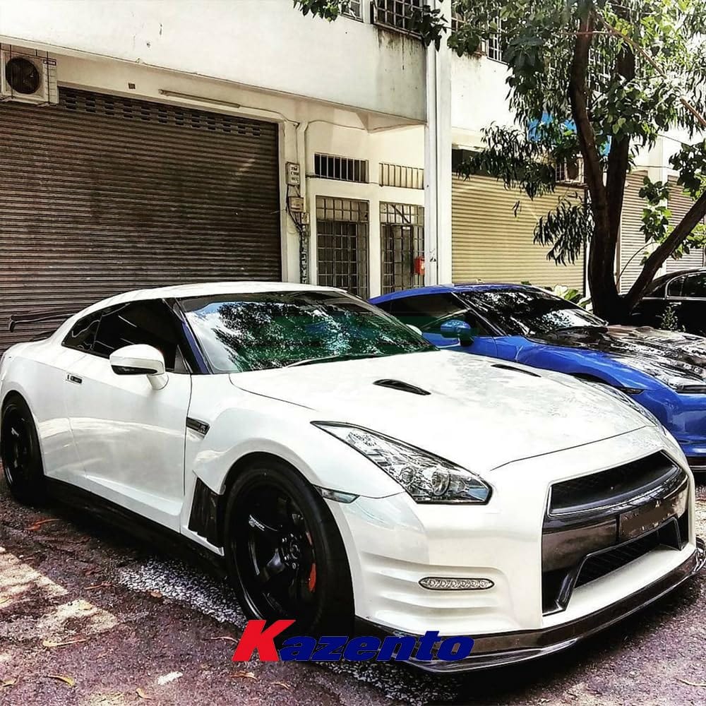Kazento For Nissan GTR R35 08-11 KAN Style Carbon Fiber Front Bumper Bottom Lip Splitter Kazento Carbon Parts 车身侧板 R35-FL-KSK-CF