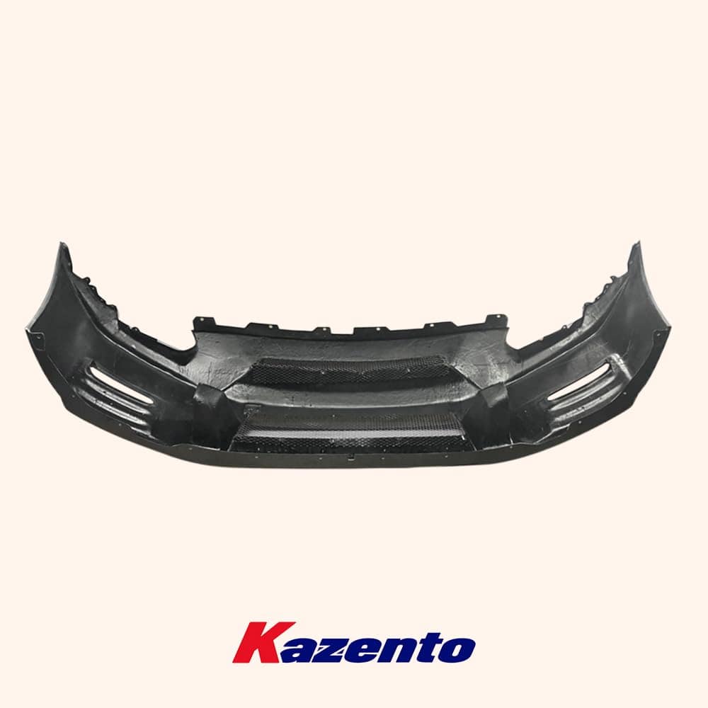Kazento For Nissan GTR R35 (08-16 Only) NIS Partial Carbon Ver2 Front Bumper With Lip Kazento Carbon Parts 车身侧板 R35-FB-NIS-VER2-P30