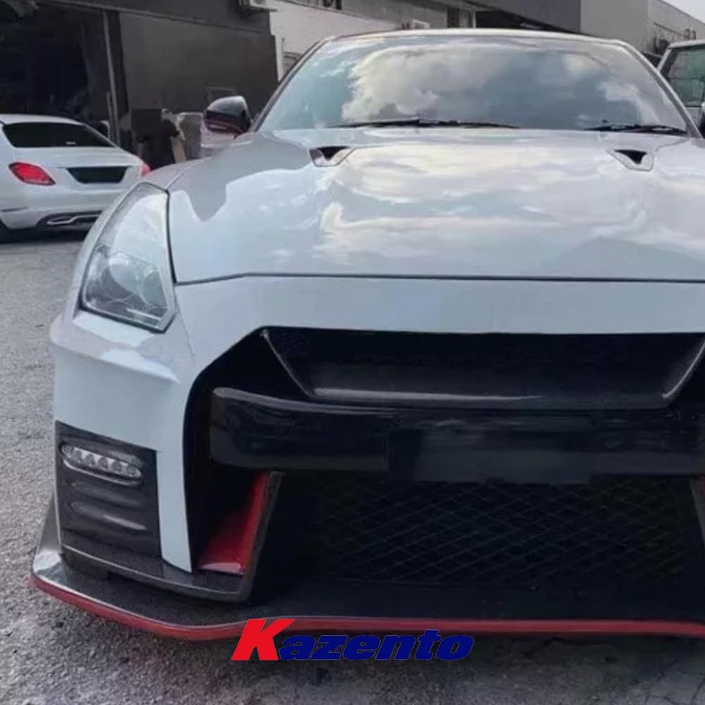 Kazento For Nissan GTR R35 (08-16 Only) NIS Partial Carbon Ver2 Front Bumper With Lip Kazento Carbon Parts 车身侧板 R35-FB-NIS-VER2-P30