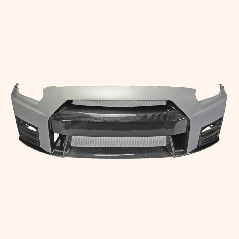Kazento For Nissan GTR R35 (08-16 Only) NIS Partial Carbon Ver2 Front Bumper With Lip Kazento Carbon Parts 车身侧板 R35-FB-NIS-VER2-P30
