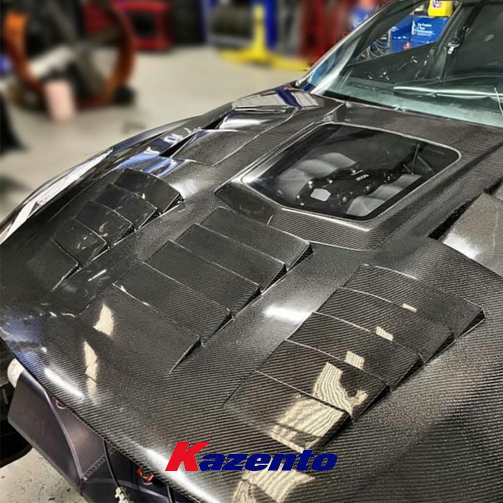 Kazento For Nissan GTR R35 CBA DBA CLR Style Vented Clear Glass Carbon Fiber Front Hood Kazento Carbon Parts 车身侧板 R35-HOOD-CLEA-CF