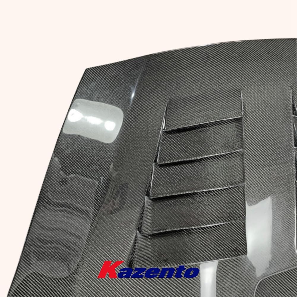 Kazento For Nissan GTR R35 CBA DBA CLR Style Vented Clear Glass Carbon Fiber Front Hood