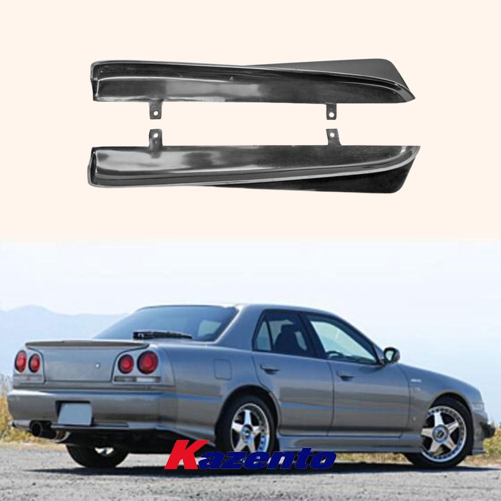 Kazento For Nissan R34 Skyline Sedan (4Dr only) HSM Fiberglass Unpaint Rear Spat Splitter Kazento Carbon Parts 车身侧板 R34-SPAT-HSM-4DR-FRP