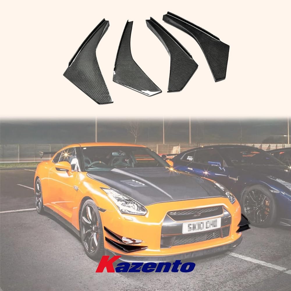 Kazento For Nissan R35 GTR (12-16 Late Model OE Bumper Only) Carbon Front Bumper Canard Kazento Carbon Parts 车身侧板 R35-CANA-12ON-CF