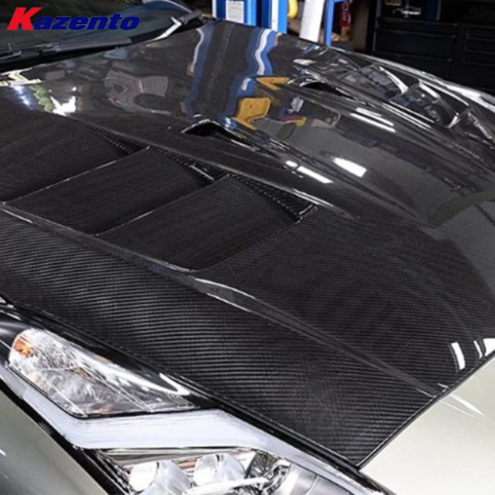 Kazento For Nissan R35 GTR CBA DBA EBA 2008-24 TPS Dry Carbon Vented Hood Bonnet 7.5kg Kazento Carbon Parts 车身侧板 R35-HOOD-TS-DCF