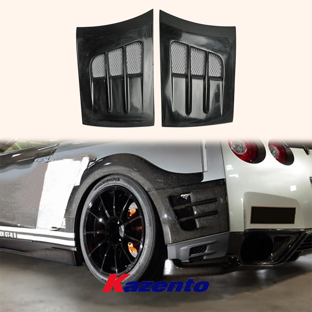 Kazento For Nissan R35 GTR TPS Style Fiberglass Unpaint Rear Fender Addon Splitter Flare Kazento Carbon Parts 车身侧板 R35-ADD-FENDER-TS-FRP