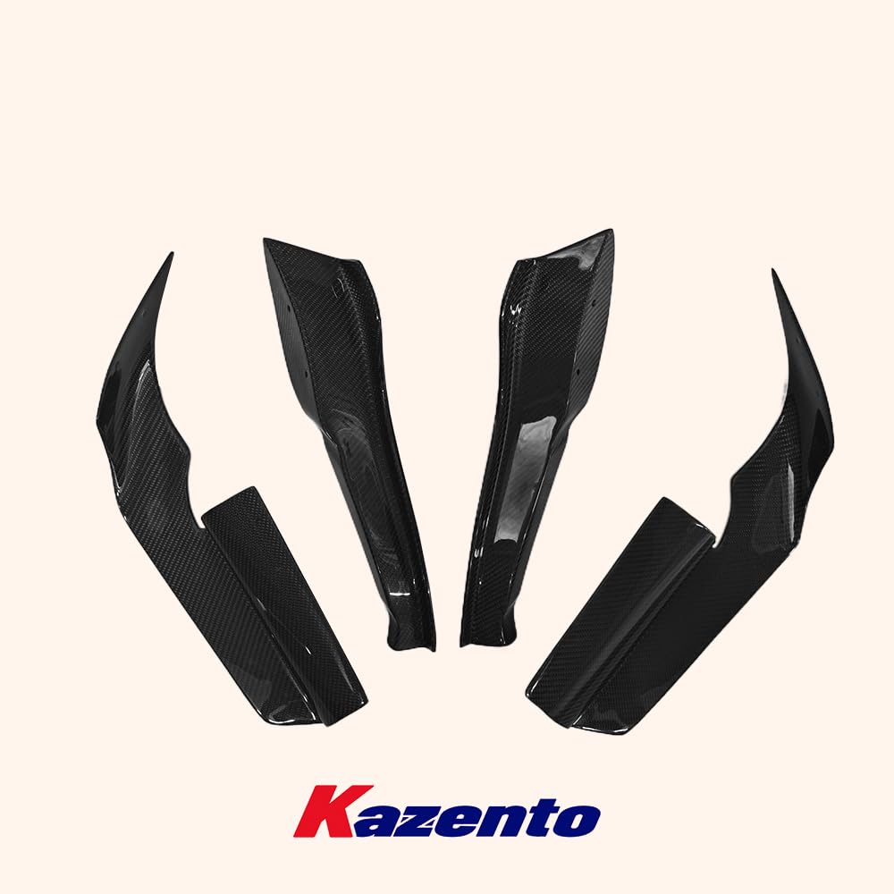 Kazento For Nissan Skyline R34 GTR AS Type Carbon Front Bumper Canard Side Splitter 4pcs
