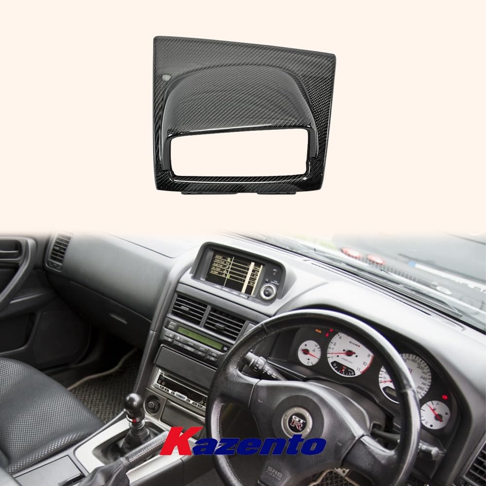Kazento For Nissan Skyline R34 GTR GTT KZ Style Carbon Fiber MFD Multi Function Devise Kazento Carbon Parts 车身侧板 R34-MFD-CF