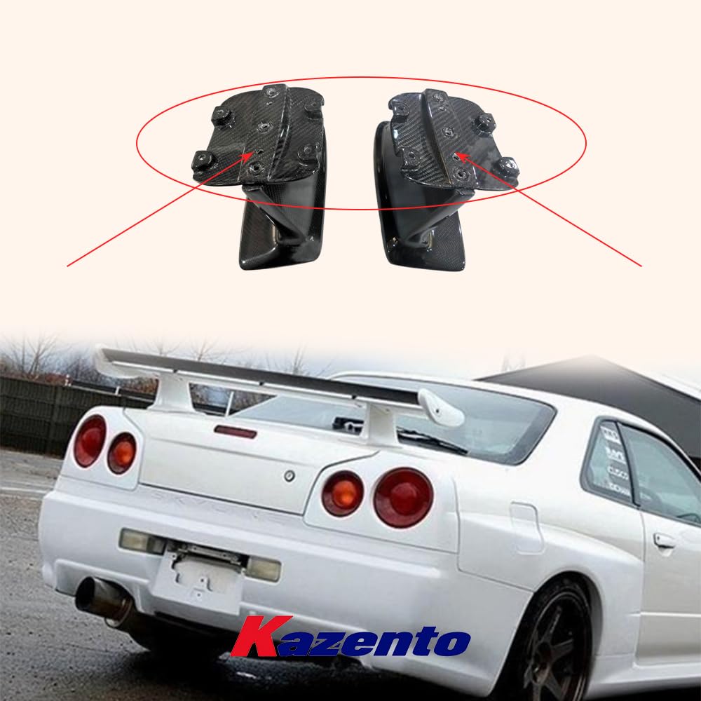 Kazento For Nissan Skyline R34 GTR (OE Spoiler Only) Carbon Wing Blade Stand Base Kits Kazento Carbon Parts 车身侧板 R34-LEG-OE-LID-CF