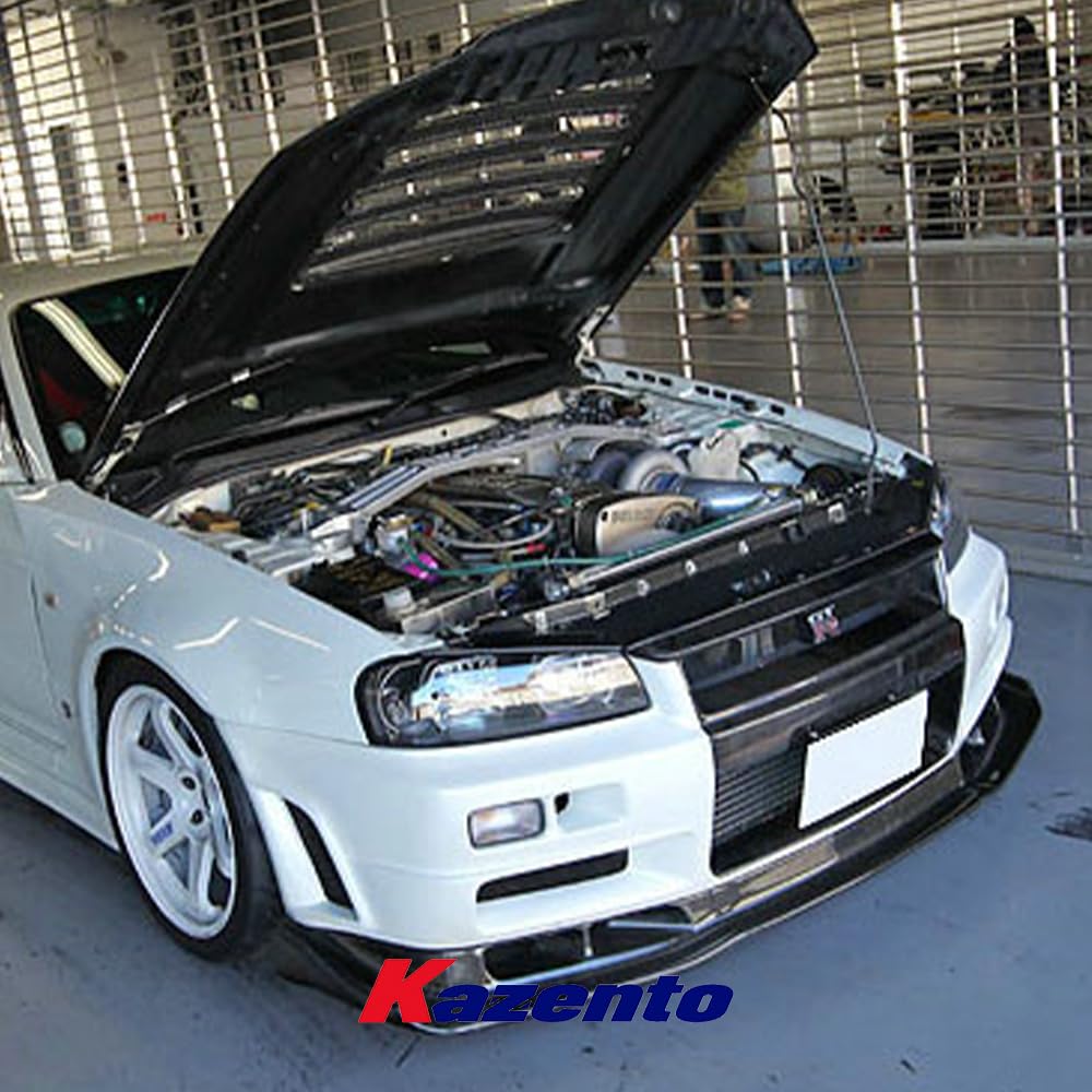 Kazento For Nissan Skyline R34 GTR Only AS Style Carbon Fiber Front Bumper Bottom Lip Kazento Carbon Parts 车身侧板 R34-FL-AS-CF