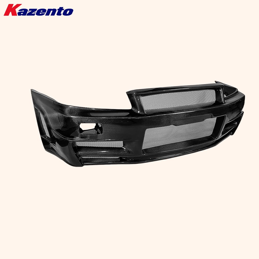 Kazento For Nissan Skyline R34 (GTR Only) NIS Type ZTune Carbon Fiber Front Bumper Kazento Carbon Parts 车身侧板 R34-FB-ZT-GTR-CF