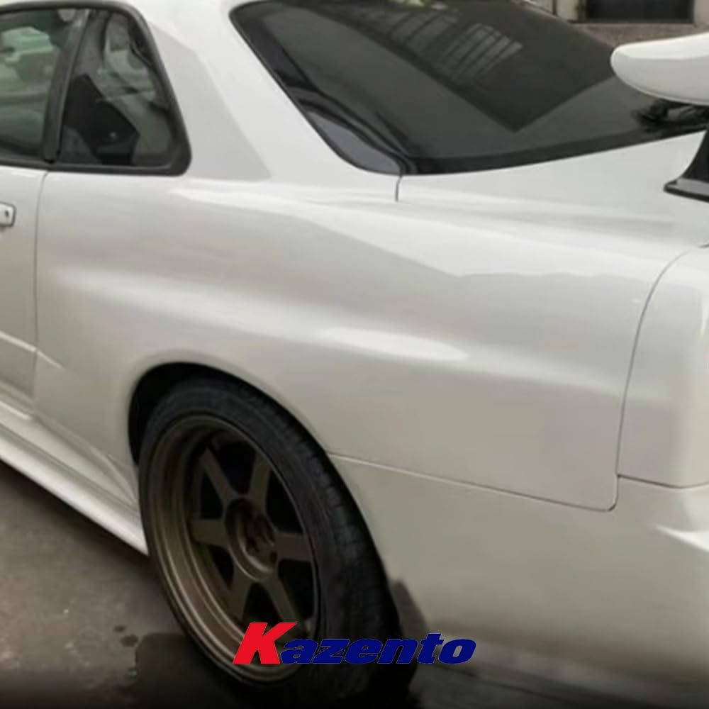 Kazento For Nissan Skyline R34 (GTR only) OE Style Fiberglass FRP Unpaint Rear Fender Kazento Carbon Parts 车身侧板 R34-RF-OE-GTR-FRP