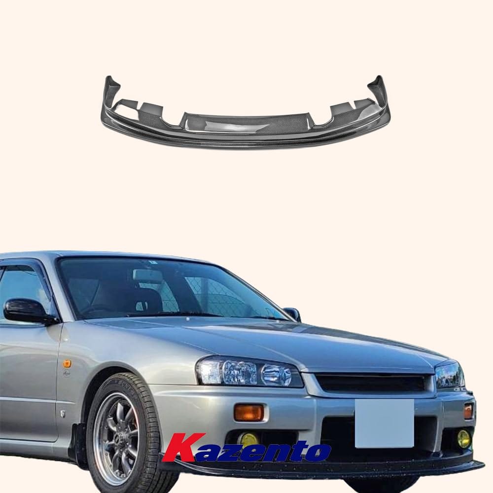 Kazento For Nissan Skyline R34 (GTT only) HSM Type Carbon Fiber Front Bumper Bottom Lip Kazento Carbon Parts 车身侧板 R34-FL-HSM-CF