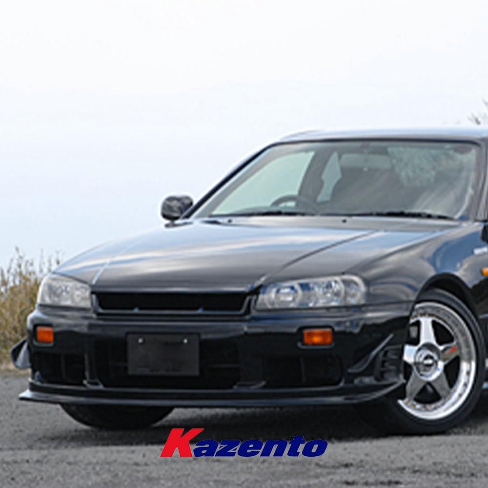 Kazento For Nissan Skyline R34 (GTT only) HSM Type Fiberglass Unpaint Front Bumper Lip Kazento Carbon Parts 车身侧板 R34-FL-HSM-FRP