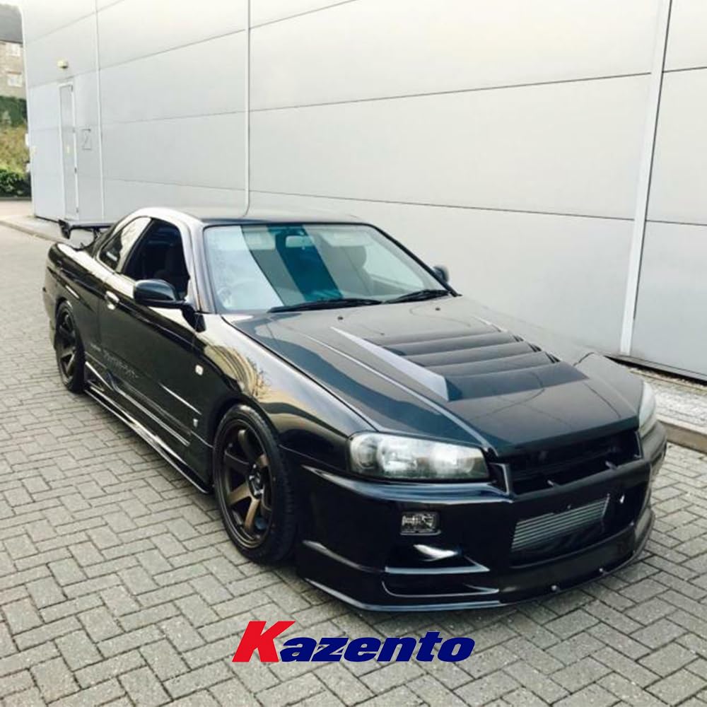Kazento For Nissan Skyline R34 GTT Only NIS Style FRP Unpaint Hood Bonnet Body Kit Kazento Carbon Parts 车身侧板 R34-HOOD-NIS-GTT-FRP