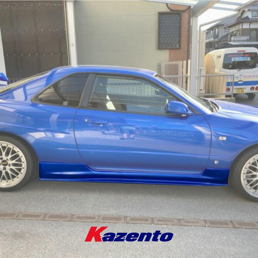 Kazento For Nissan Skyline R34 (GTT only) NSM Style Fiberglass Unpaint Side Skirts Pair Kazento Carbon Parts 车身侧板 R34-SS-NSM-GTT-FRP