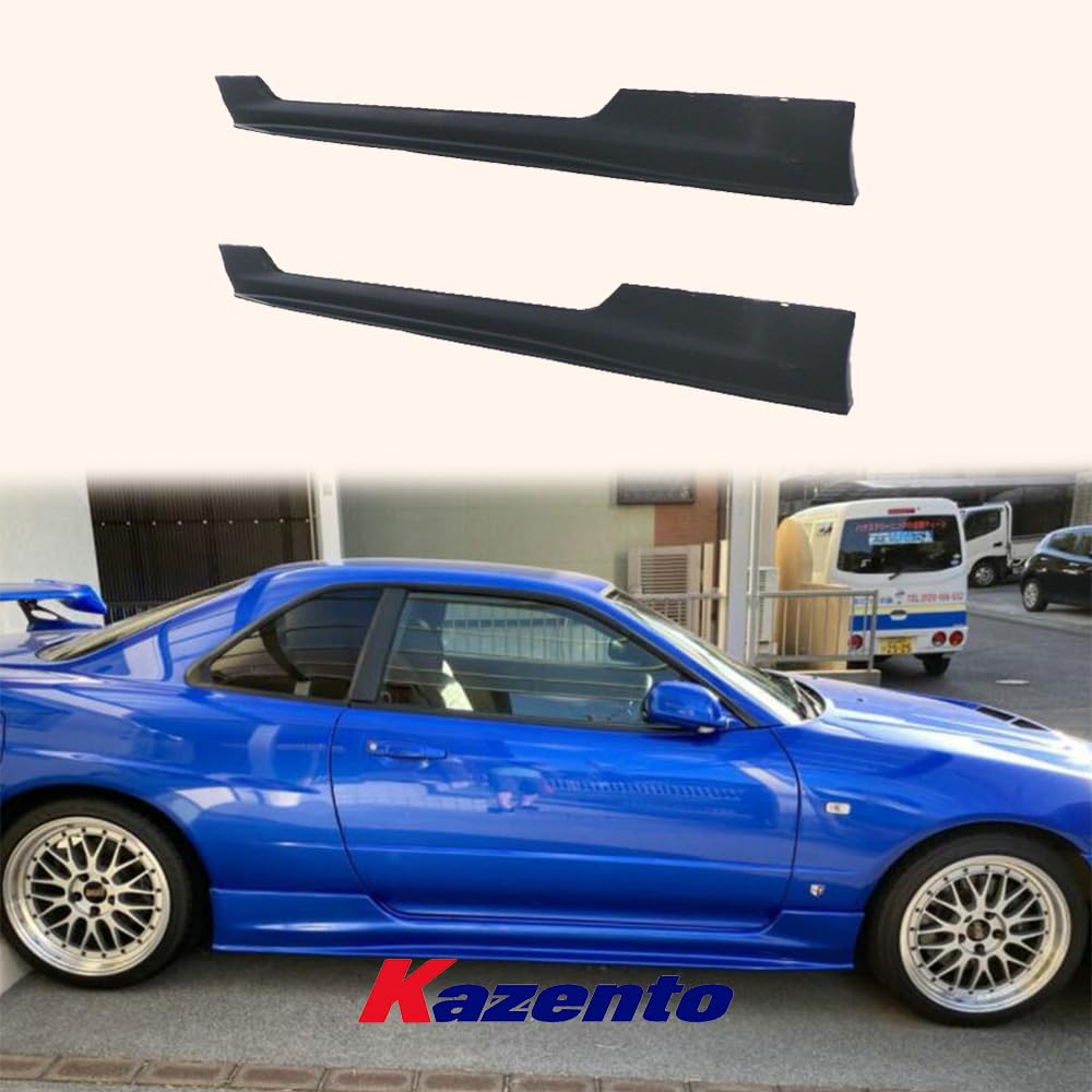 Kazento For Nissan Skyline R34 (GTT only) NSM Style Fiberglass Unpaint Side Skirts Pair Kazento Carbon Parts 车身侧板 R34-SS-NSM-GTT-FRP
