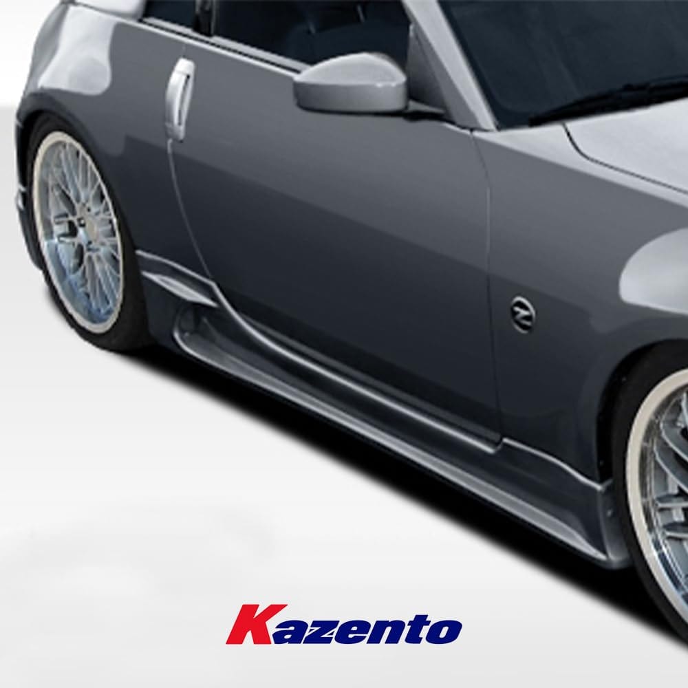 Kazento For Nissan Z33 2003-08 350Z JP Style Fiberglass FRP Unpaint Side Skirts Body Kit Kazento Carbon Parts 车身侧板 350Z-SS-JP-FRP