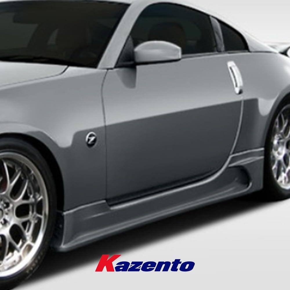 Kazento For Nissan Z33 2003-08 350Z JP Style Fiberglass FRP Unpaint Side Skirts Body Kit Kazento Carbon Parts 车身侧板 350Z-SS-JP-FRP