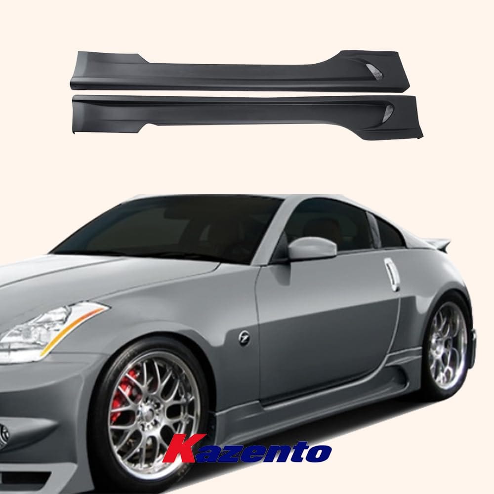 Kazento For Nissan Z33 2003-08 350Z JP Style Fiberglass FRP Unpaint Side Skirts Body Kit Kazento Carbon Parts 车身侧板 350Z-SS-JP-FRP