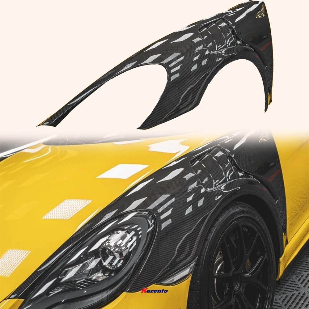 Kazento For Porsche 718 Boxster Cayman RS Style Carbon Fiber Front Fender Pair