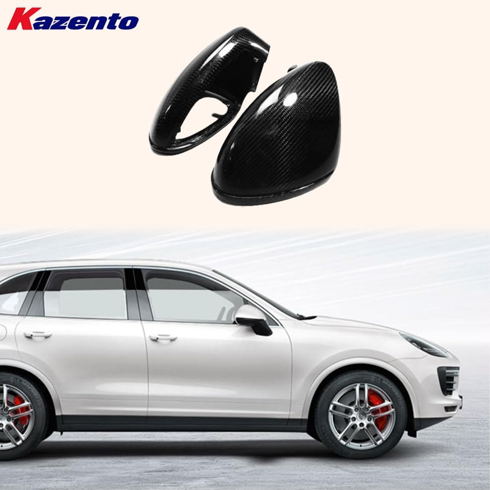 Kazento For Porsche Cayenne 2011-2018 958 KZ Carbon Fiber Mirror Cover Shell Replacement Kazento Carbon Parts 车身侧板 958-MC-TI-CF