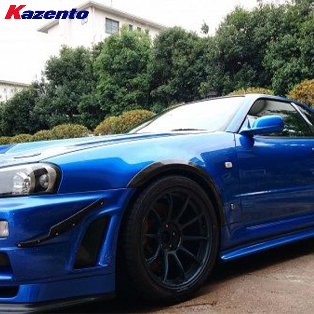 Kazento For R34 Gtr For Nissan Skyline Oem-Style Front Fender Fiber Glass Kazento Carbon Parts 车身侧板 R34-FF-OE-GTR-FRP