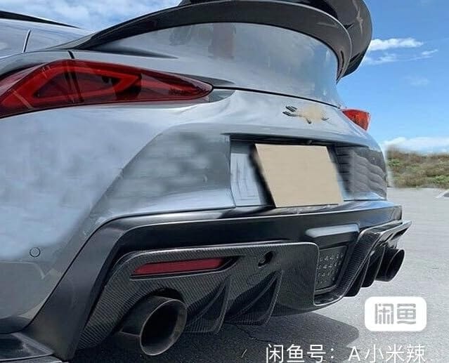 Kazento For TOYOTA Supra A90 2019-2022 KZ Style Carbon Fiber Rear Bumper Center Diffuser Spoiler Kazento Carbon Parts 车身侧板 A90-DIF-AIM-CF