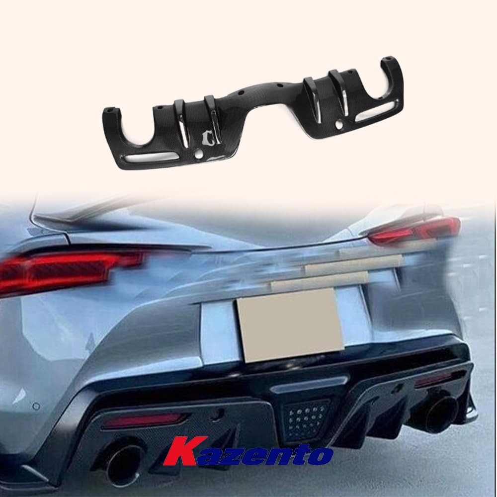 Kazento For TOYOTA Supra A90 2019-2022 KZ Style Carbon Fiber Rear Bumper Center Diffuser Spoiler Kazento Carbon Parts 车身侧板 A90-DIF-AIM-CF