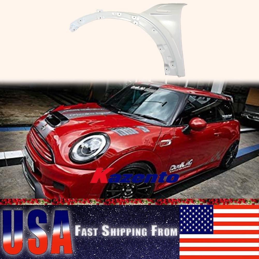Kazento Vented Front Fender For F56 Mini Cooper S DAG Style Fiber Glass Shipping from the USA