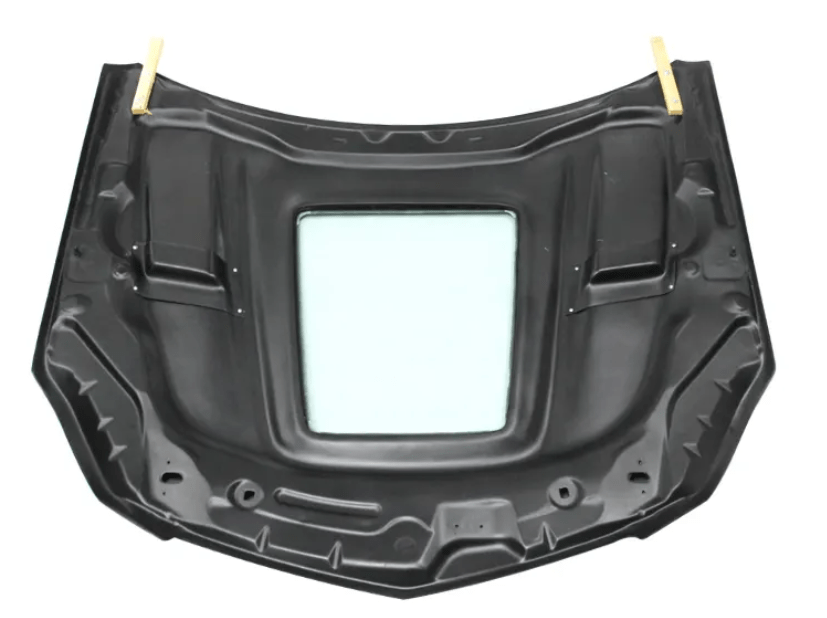 Mercedes W205 C63 AMG Front Vented Hood W/Transparent Window 2015-2022 Kazento Carbon Parts