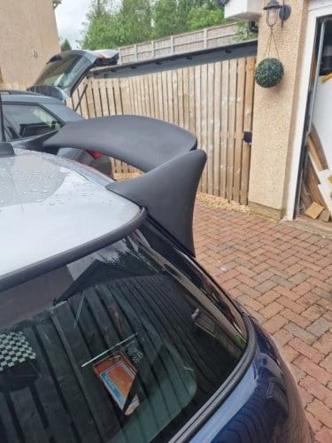 Mini R50 R53 Mini Cooper AQR Type Fiberglass Unpaint Rear Spoiler Wing Kazento Carbon Parts 车身侧板 Fiber Glass (Unpaint) R53-RS-AQR-FRP
