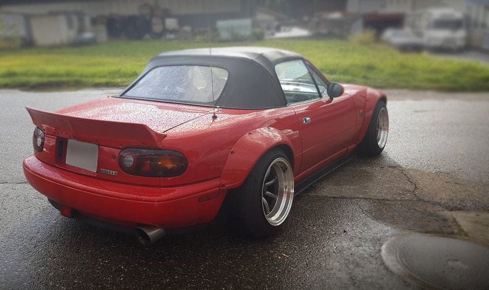 MX5 Miata NA Roadster R Bunny Wide-body Rear Spoiler 1989-1997 Kazento Carbon Parts 车身侧板