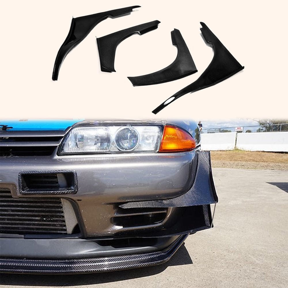 Nissan Skyline R32 GTR TBO Style Front Canards 1989-1993 Kazento Carbon Parts 车身侧板