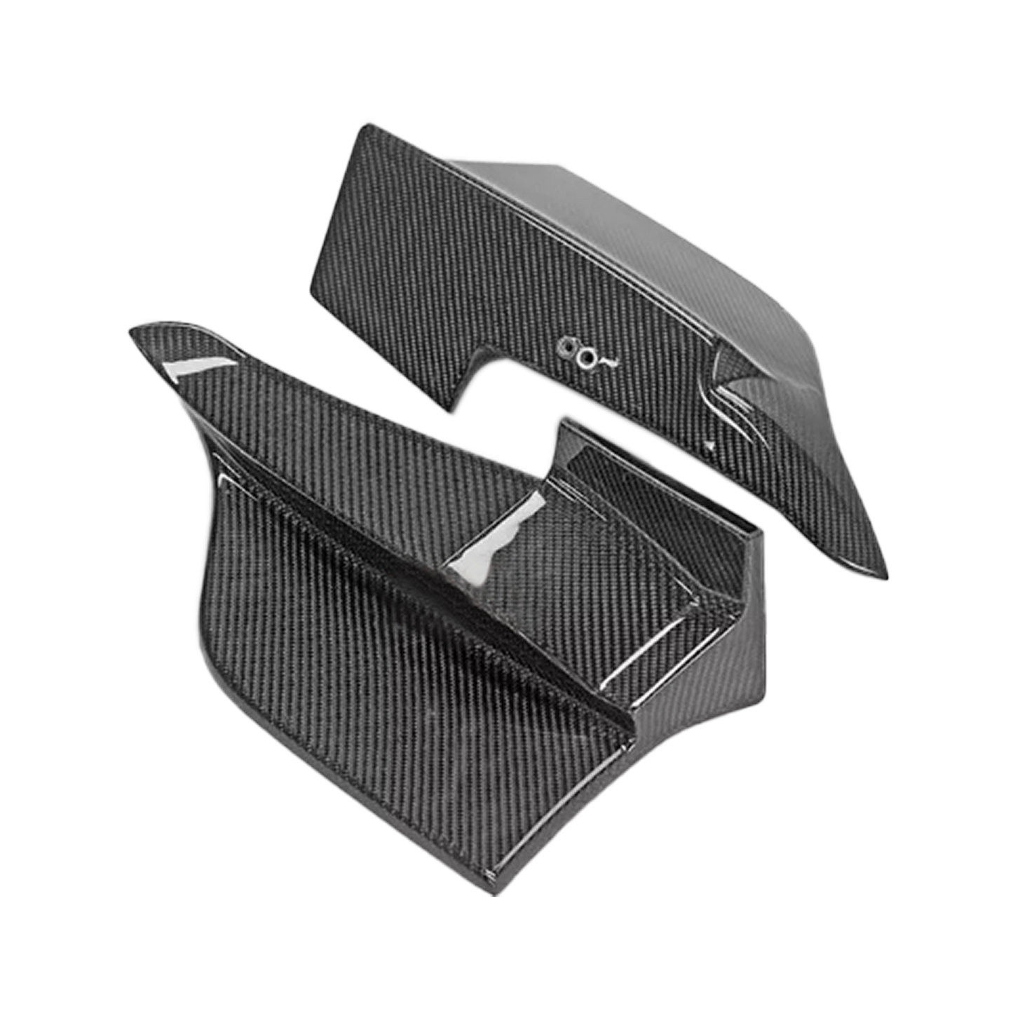 For Toyota 19+ Supra A90 TMS Type Carbon Fiber Rear Under Diffuser Side Canards - Kazento Carbon Parts