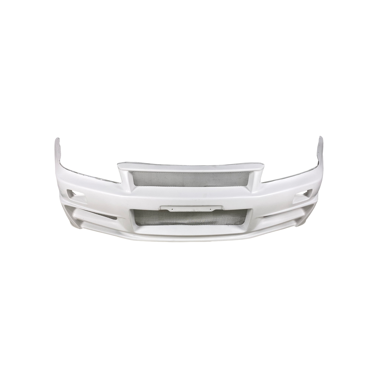 For Nissan Skyline R34 (GTR Only) NIS Type ZTune Fiberglass Unpaint Front Bumper - Kazento Carbon Parts