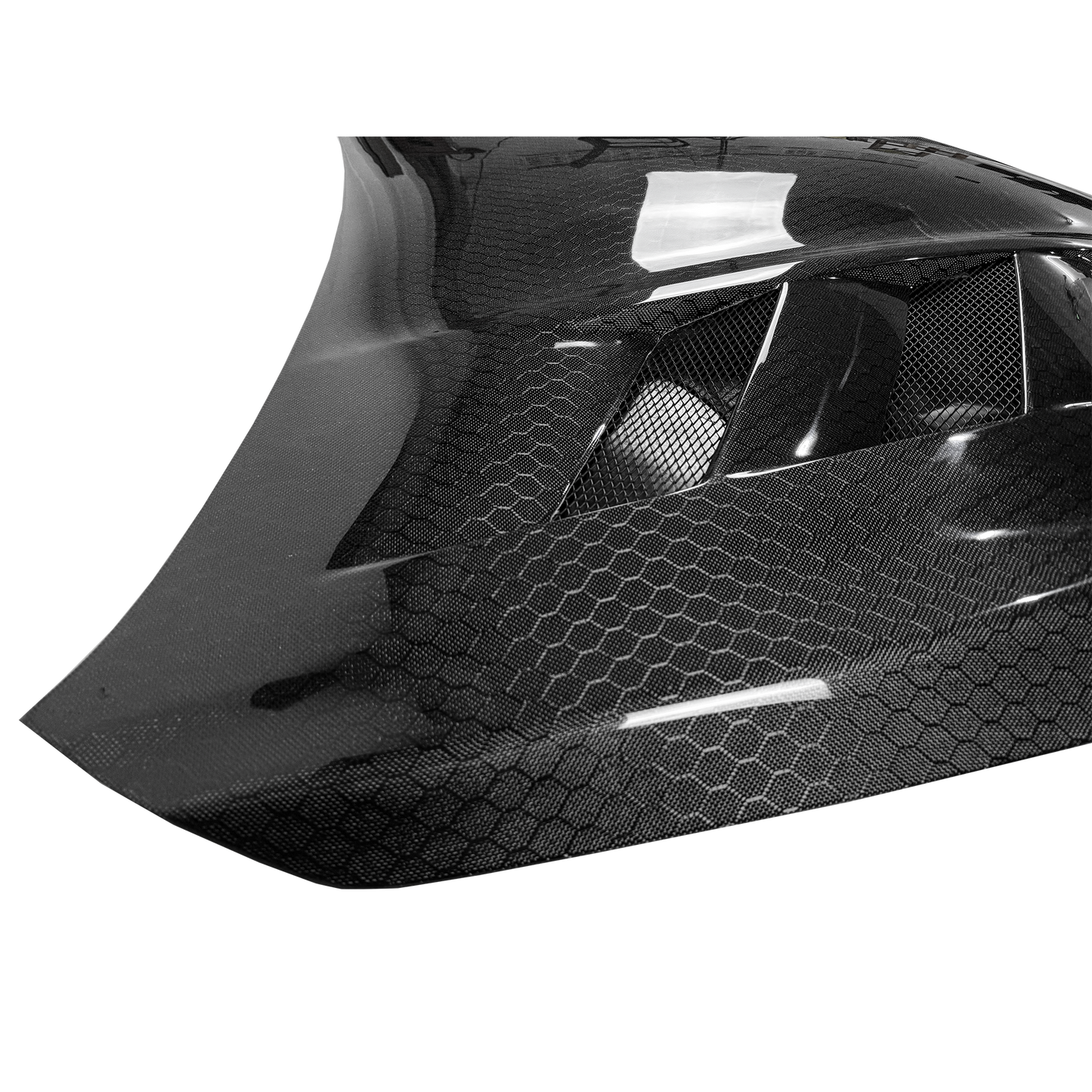 Infiniti Q50 V37 AM Type Front Vented Hood Honey Comb Carbon Fiber