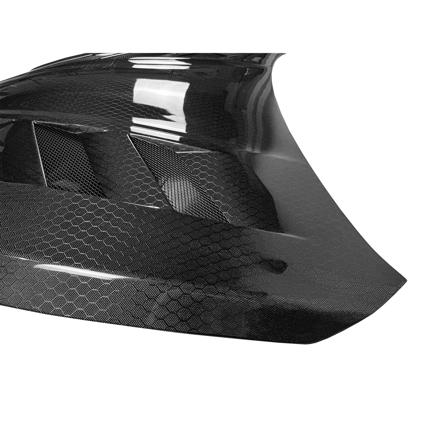 Infiniti Q50 V37 AM Type Front Vented Hood Honey Comb Carbon Fiber