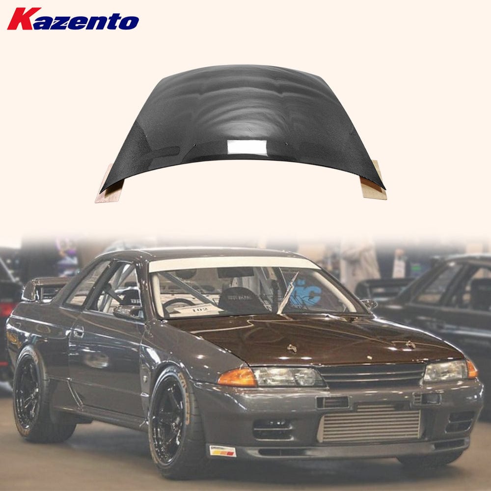 Skyline R32 GTR OE Style Front Bumper Bonnet Hood 1989-1993 Kazento Carbon Parts Bonnets/Hoods