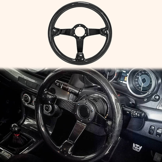 UNIVERSAL Steering wheel Deep Dish Type Racing Glossy Dry Carbon