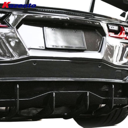 Chevrolet Corvette C8 20-24 Carbon Rear Bumper Diffuser Lip 3pcs